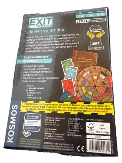 KOSMOS EXIT Das Spiel Die verlassene Hütte Escape Room Rätselspiel Kennerspiel