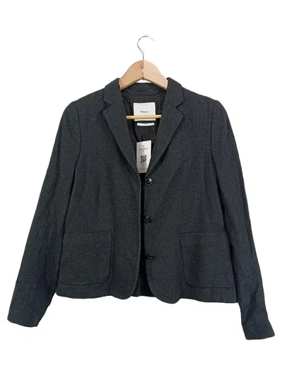 Filippa K Damen Blazer Gr. 40 Grau Wolle Klassisch Business