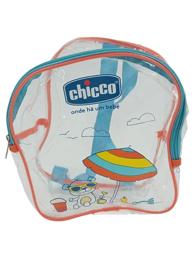 CHICCO Kinder Rucksack Transparent Farbenfroh Strand Motiv Klein