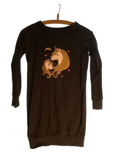 BONPRIX COLLECTION Kinder Freizeitkleid Mädchen Einhorn Gr. 146 Schwarz