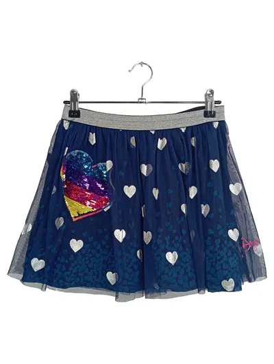 Desigual Mädchen Tüllrock Gr. 158 Blau Herzen Pailletten Glitzer