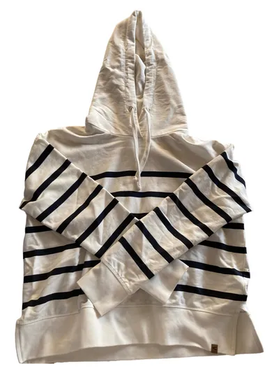 Camel Active Damen Kapuzenpullover Gr. 36/S gestreift weiß Baumwolle