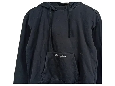 Champion Damen Kapuzenpullover Hoodie Gr. M Schwarz Streetwear Logo