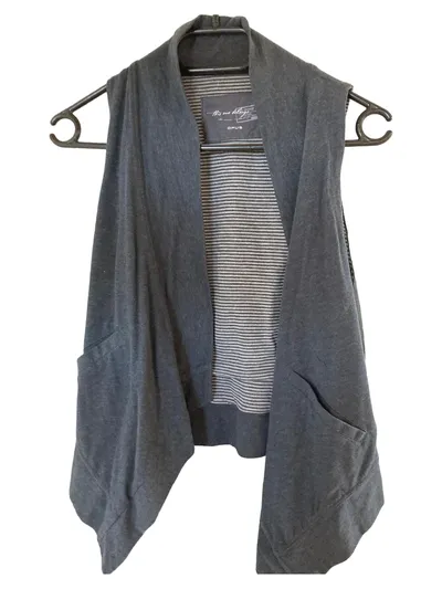 OPUS Weste Damen Gr. 38/M Grau Casual Baumwolle Leichte Weste