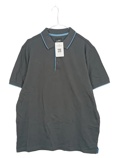 James & Nicholson Herren Poloshirt Kurzarm Grau L 100% Baumwolle Casual