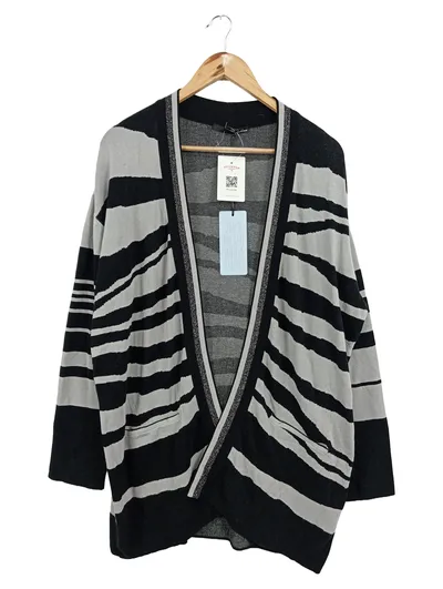 LE COMTE Damen Strickjacke 44/L Mehrfarbig Gestreift Elegant Klassisch