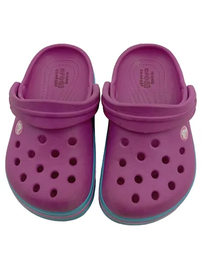 Crocs Crocband Clogs Kinder Gr. 24 Lila Türkis Pantoletten