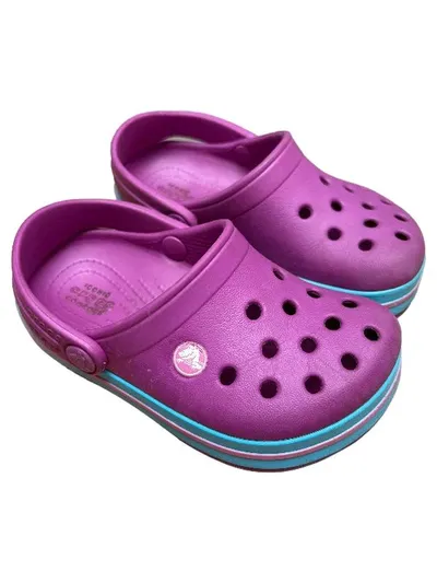 Crocs Crocband Clogs Kinder Gr. 24 Lila Türkis Pantoletten