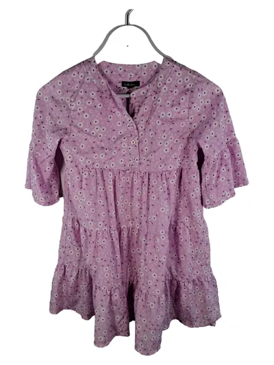 ATTENTION Mädchen Sommerkleid Gr. 140 Rosa Blumenmuster Rüschen Freizeit