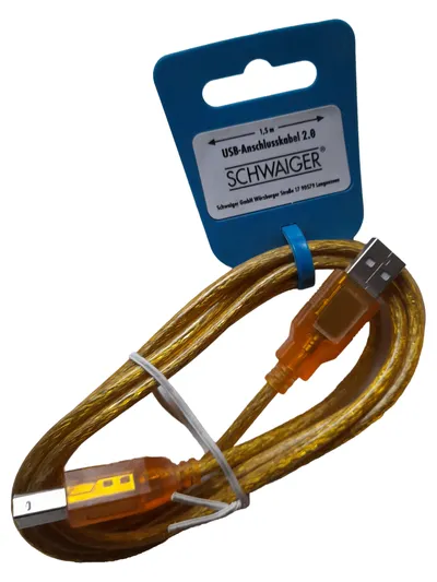 Schwaiger USB-Anschlusskabel 2.0 Gold 1,5m Datenkabel