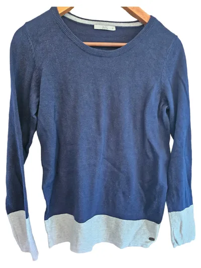 EDC Damen Pullover Gr. M Blau Langarm Casual