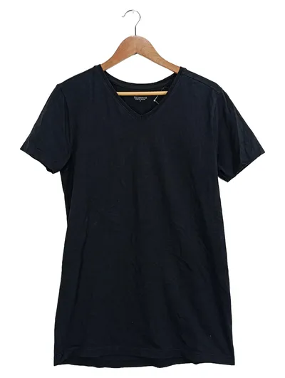 Daily Aesthetikz Herren T-Shirt V-Ausschnitt Basic Schwarz Gr. 46;S