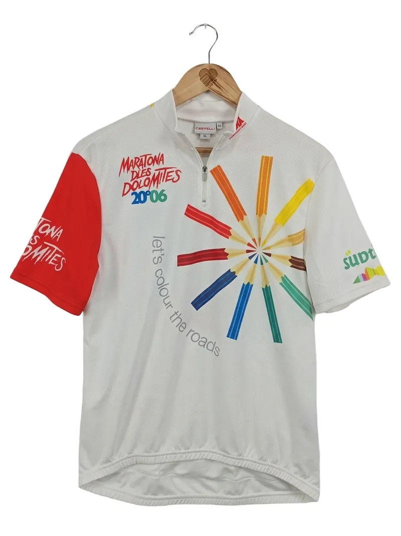 BIEMME Radtrikot Herren 48;M Weiß Maratona dles Dolomites 2006 1