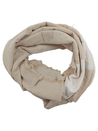 ZARA Accessories Schal Damen Beige Baumwolle Fransen 210x100 cm