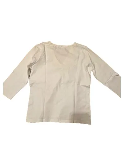 My Own Damen Shirt Blumenmuster Perlen V-Ausschnitt Gr. S Beige 3/4-Arm
