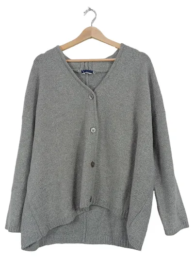 Orwell Damen Strickjacke Gr. M Grau Wolle Angora Cardigan
