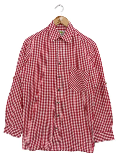 CORTINA Herren Trachtenhemd Rot Weiß Kariert Gr. 35/36 S