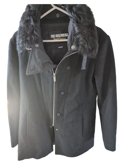 DIRK BIKKEMBERGS Herren Winterjacke Mantel Gr. 44/XS Schwarz Klassisch