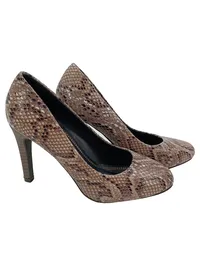 BELLE WOMEN Pumps Damen Gr. 36 Braun Schlangenmuster Elegant High Heels 1