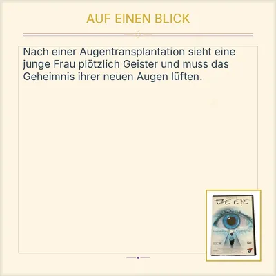 The Eye DVD Pang Brothers Horrorfilm Asiatischer Horror FSK 16
