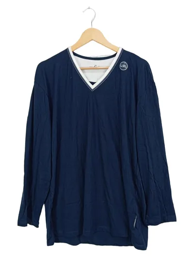 VAN LAACK Herren Langarmshirt XL Blau Casual V-Ausschnitt