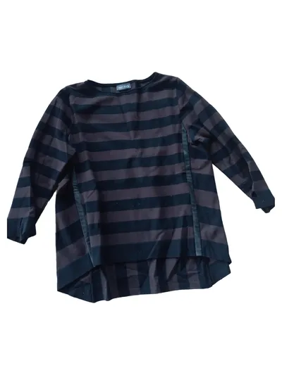 MIA MAI Damen Langarmshirt Gr. 36 S Schwarz Gestreift 3, 4-Arm