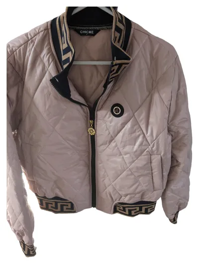 CHICME Steppjacke Damen Rosa Gr. 40/L Casual Modisch Gesteppt Reißverschluss