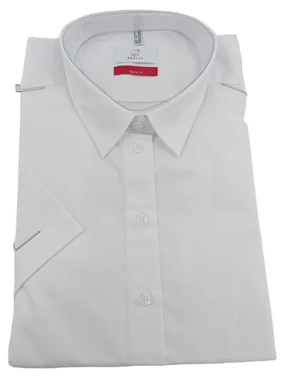 Greiff Damen Bluse Kurzarm Basic Weiß Gr. 50 Business Büro