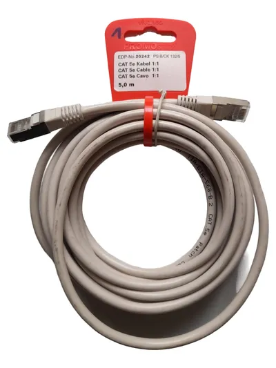 Vivanco CAT 5e Patchkabel 5m Ethernet LAN Netzwerkkabel Beige