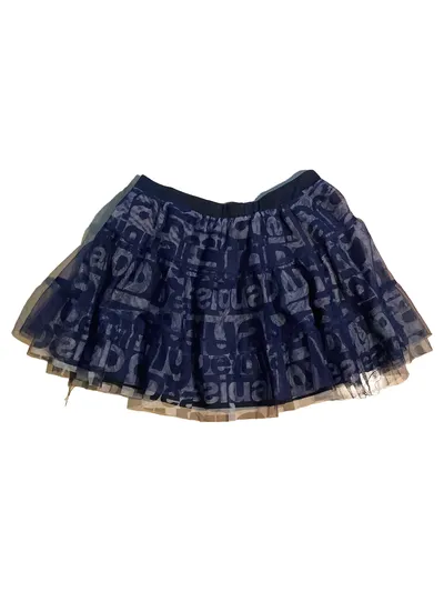 Desigual Kinder Minirock Mädchen Gr. 140 Blau Farbenfroh Logo-Print