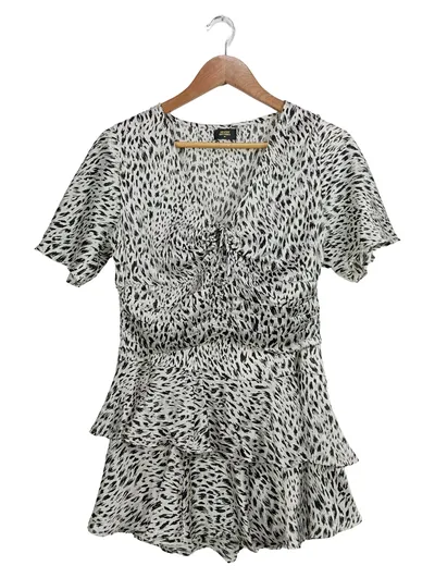 Seven Sisters Damen Freizeitkleid Gr. 38/M Mehrfarbig Tierdruck Rüschen