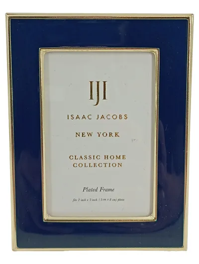 Isaac Jacobs New York Bilderrahmen 2x3 Zoll Blau Gold Plated Frame