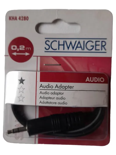 Schwaiger Audio Adapter KHA 4280 0,2m Schwarz Klinke Kabel