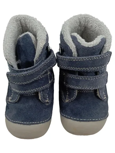 Bambulini Lauflernschuhe Kinder Stiefel Gr. 20 Blau Leder gefüttert