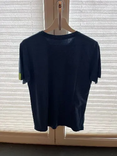 Alptraum Herren T-Shirt Blau Logo Print Kurzarm Freizeit Gr. M