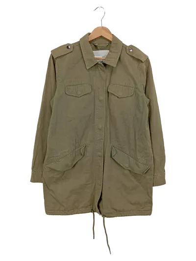 MINIMUM Damen Leichte Jacke Gr. 34/XS Grün Casual Baumwolle Übergangsjacke