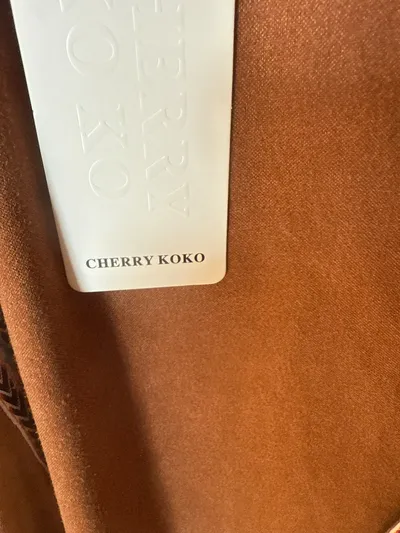 Cherry Koko Damen Strickjacke Fransen Boho Wildlederoptik Braun Gr. M