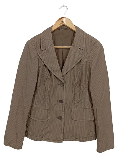CINQUE Damen Blazer Gr. 38/M Braun Gestreift Klassisch Business Baumwolle