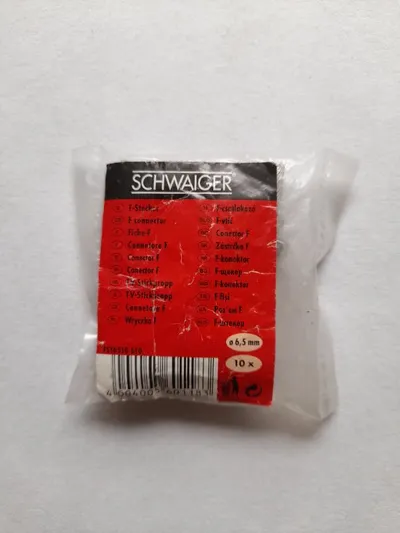 Schwaiger F-Stecker 6,5mm Sat Kabel Antennenstecker Koax Stecker Silber 10 Stück