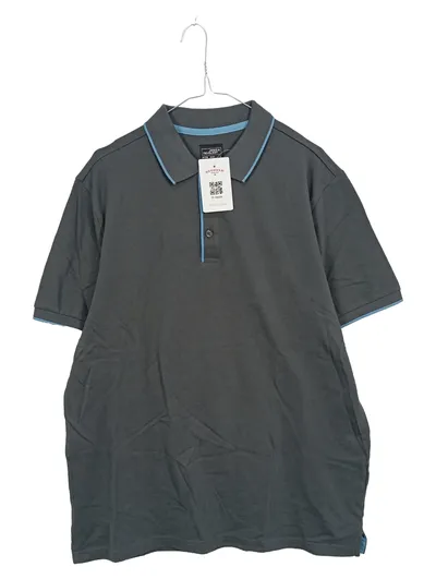 James & Nicholson Poloshirt Herren Grau Kurzarm Baumwolle Gr. L