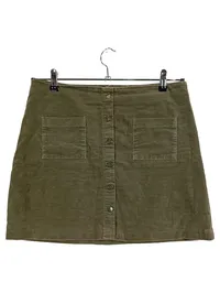 COSTES Basic Cordrock Damen Gr. M Oliv Minirock Knopfleiste Baumwolle 1