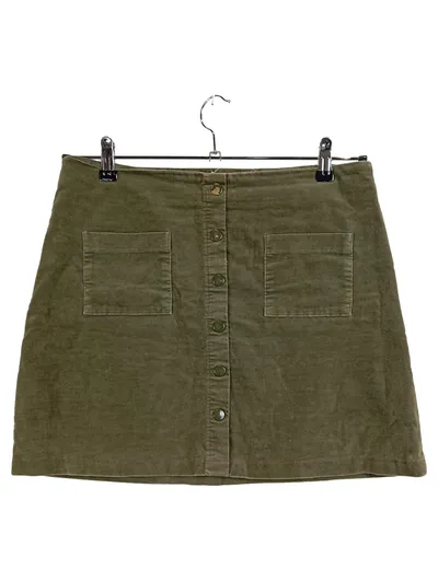 COSTES Basic Cordrock Damen Gr. M Oliv Minirock Knopfleiste Baumwolle