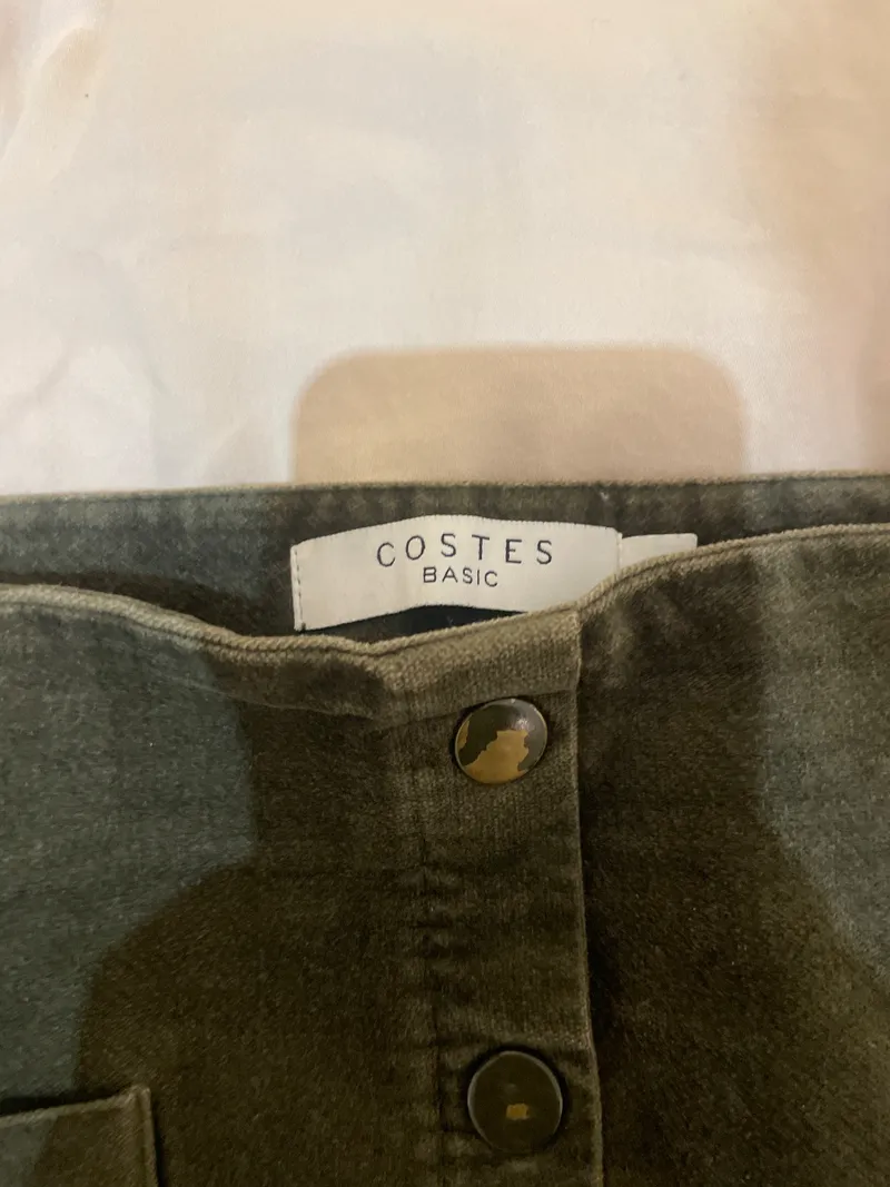 COSTES Basic Cordrock Damen Gr. M Oliv Minirock Knopfleiste Baumwolle 3