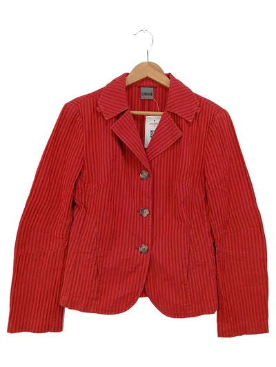 CINQUE Leichte Jacke Damen Gr. 36/S Rot Gestreift Baumwolle Elegant Casual