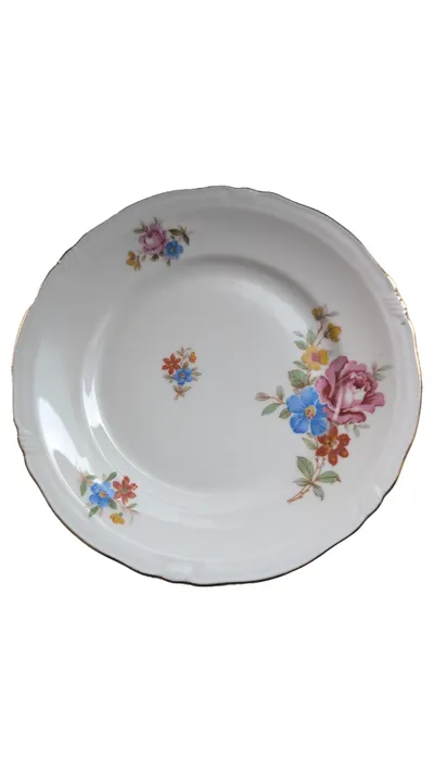 Bareuther BAVARIA Kuchenteller Vintage Mehrfarbig Blumen 15 cm