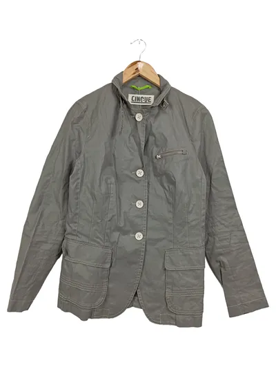 CINQUE Leichte Jacke Damen Gr. 38/M Grau Ramie Sommer Casual