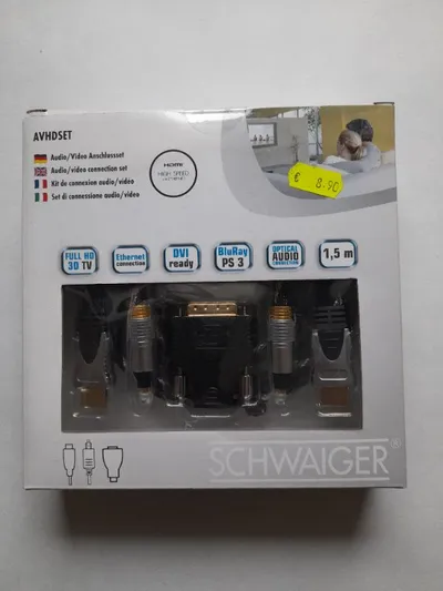 Schwaiger Audio/Video Anschlussset HDMI DVI Optisch Full HD 3D TV 1,5m