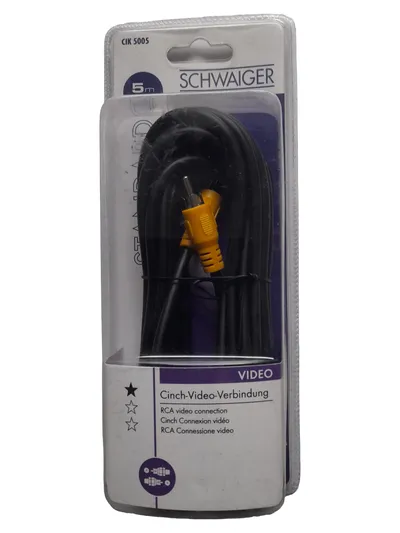 Schwaiger Cinch Videokabel RCA Video Verbindung 5m Schwarz CIK 5005