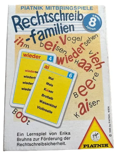 Piatnik Rechtschreibfamilien Kartenspiel Lernspiel Erika Bruhns ab 8 Jahre