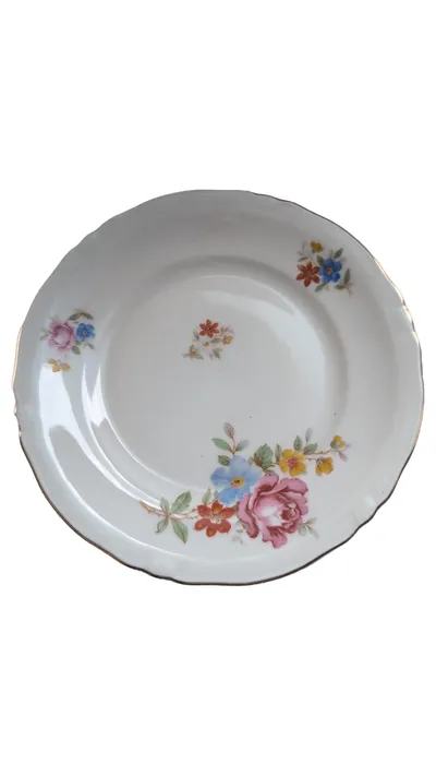 BAREUTHER Kuchenteller Vintage Porzellan Blumenmuster Mehrfarbig Teller